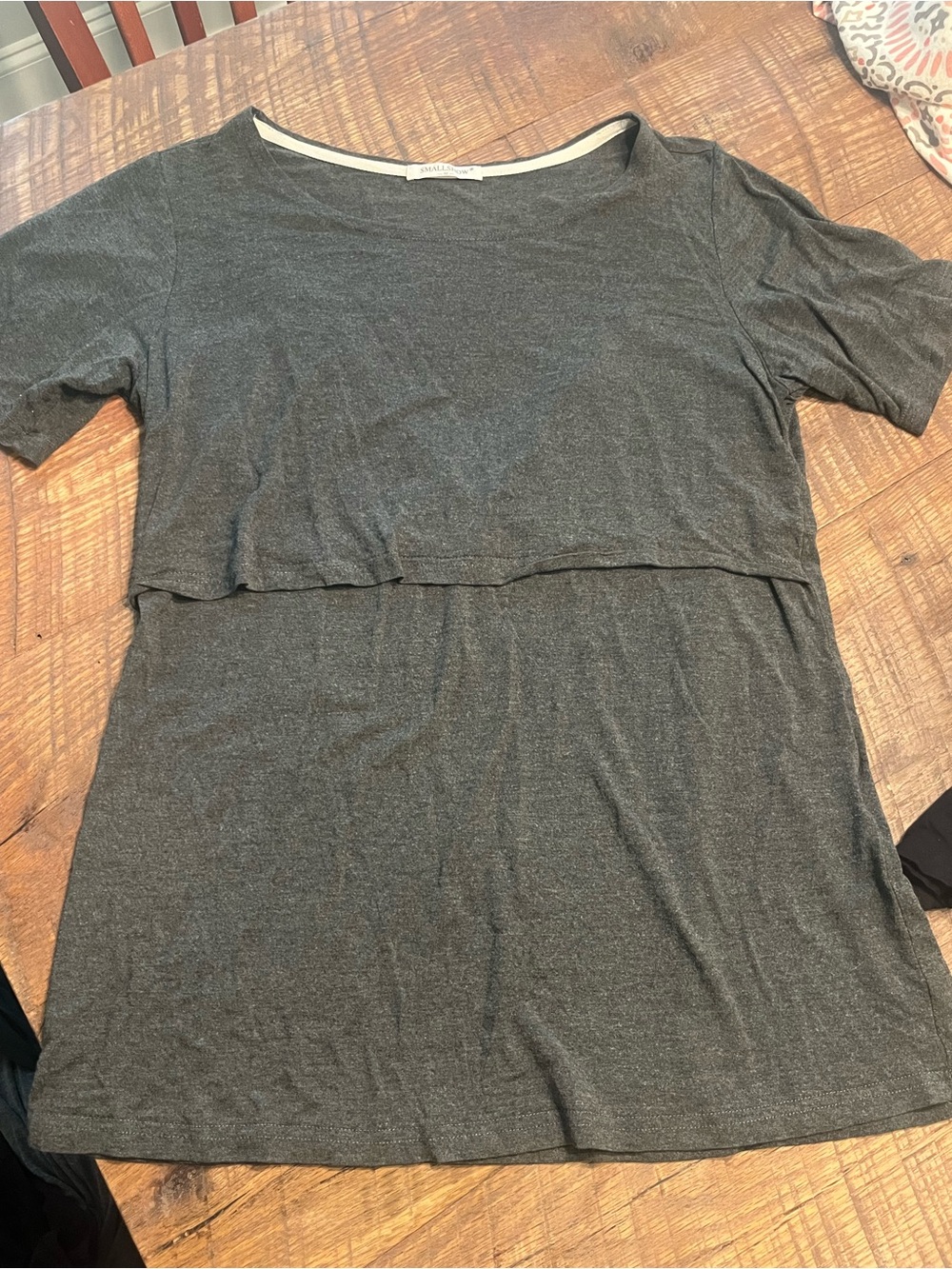 Women's Gray Nursing Short-Sleeve Top